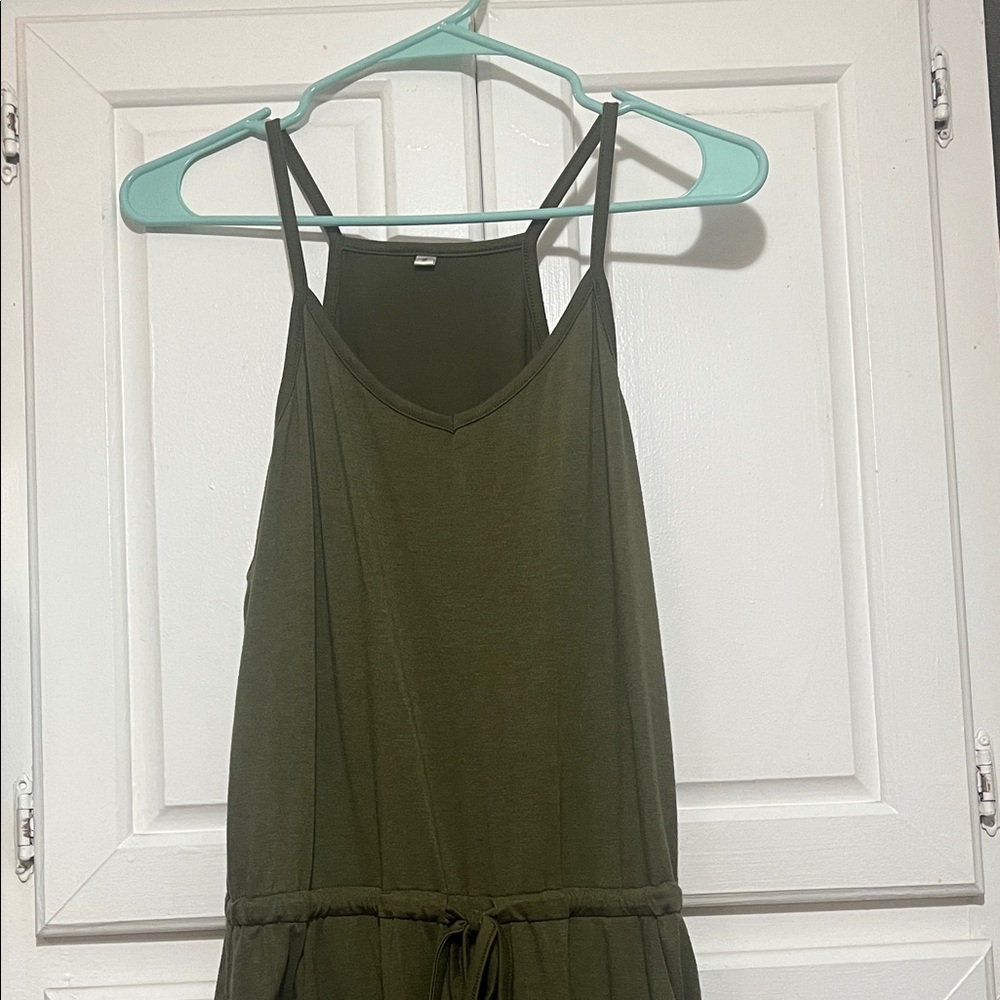 Olive Green Spaghetti Strap jumpsuit
